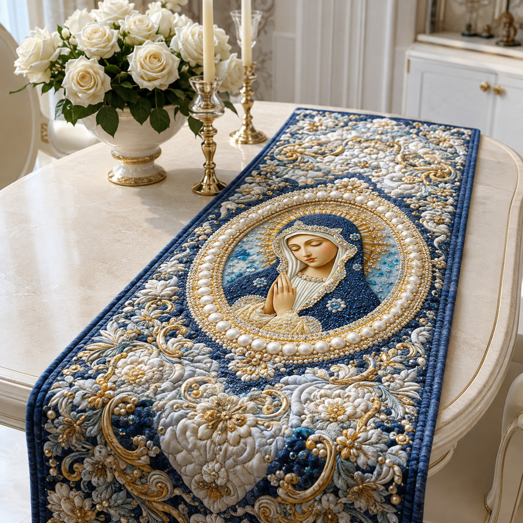 Pearl Halo Grace Quilted Table Runner NCU0HNH1246