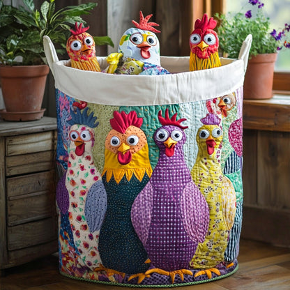 Pecking Pretty Quilted Laundry Basket NCU0PTT784