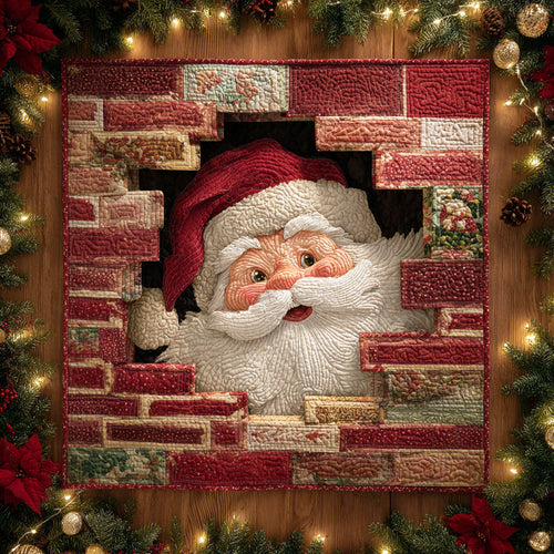 Peeking Santa Quilted Table Topper NCU0NTV580