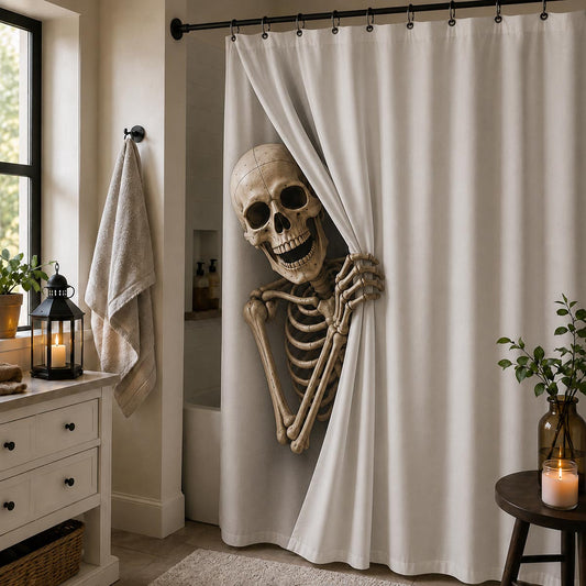 Peeking Skeleton Shower Curtain NCU0DV2394
