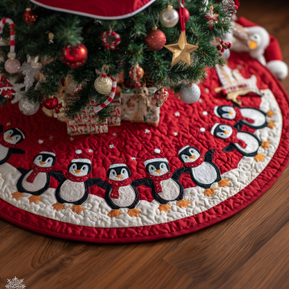 Penguin Dream Christmas Quilted Tree Skirt NCU0DDK1733