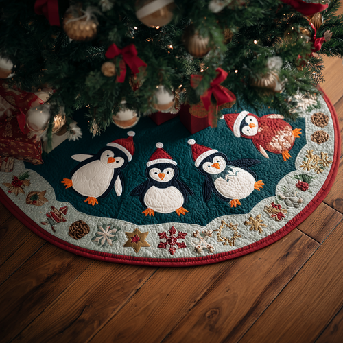 Penguin Dream Christmas Quilted Tree Skirt NCU0DDK1860
