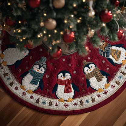 Penguin Glow Christmas Quilted Tree Skirt NCU0DDK1865