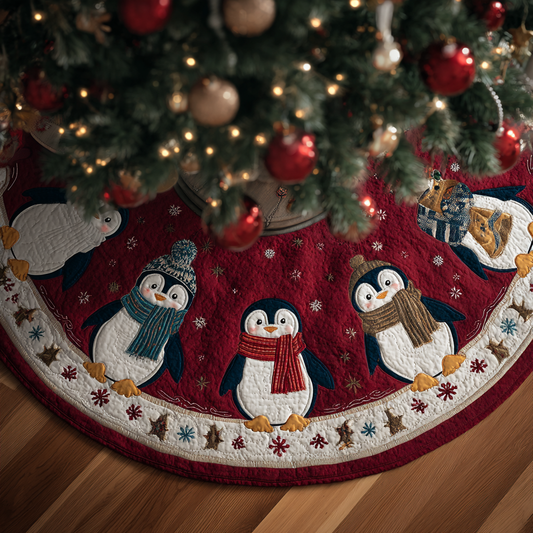 Penguin Glow Christmas Quilted Tree Skirt NCU0DDK1865