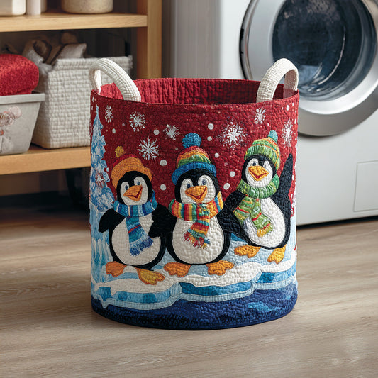Penguin Holiday Chill Quilted Laundry Basket NCU0NTD1098