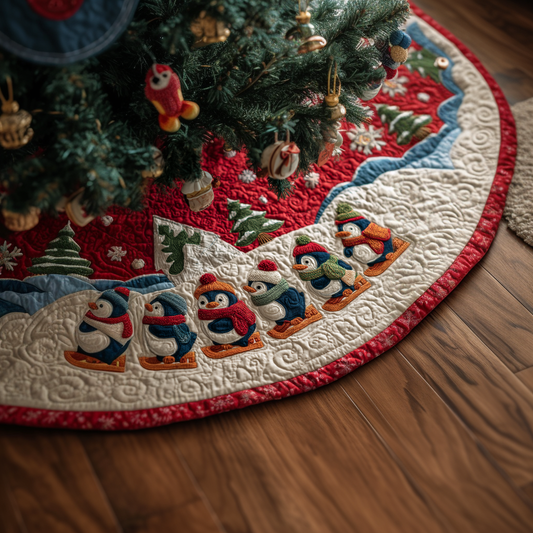 Penguin Magic Christmas Quilted Tree Skirt NCU0DDK1735