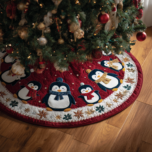 Penguin Whisper Christmas Quilted Tree Skirt NCU0DDK1864