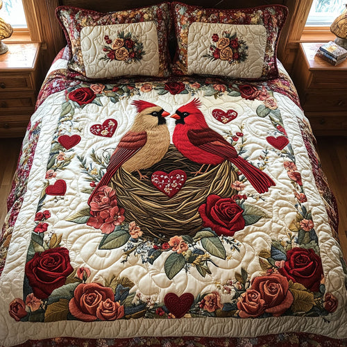 Perched Together 3-Piece Quilted Bedding Set NCU0NNT219