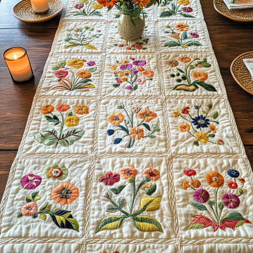 Petal Bliss Quilted Table Runner NCU0NVH455