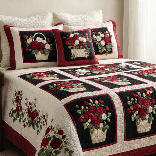 Petal Cascade 3-Piece Quilted Bedding Set NCU0NNT2533