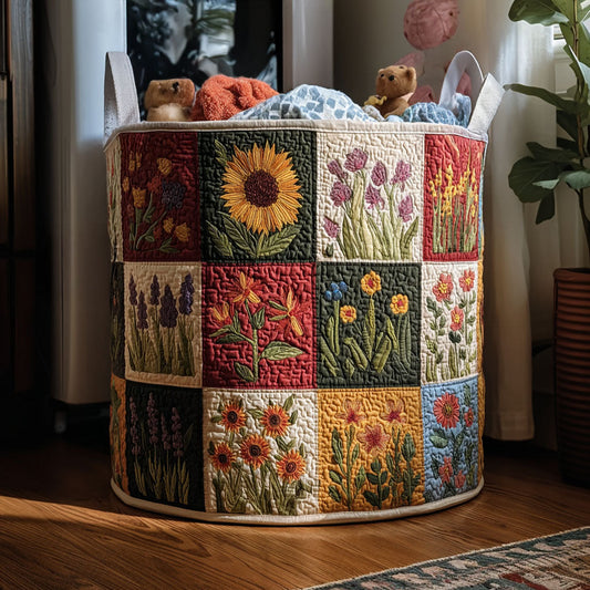 Petal Charm Quilted Laundry Basket NCU0PTT1294