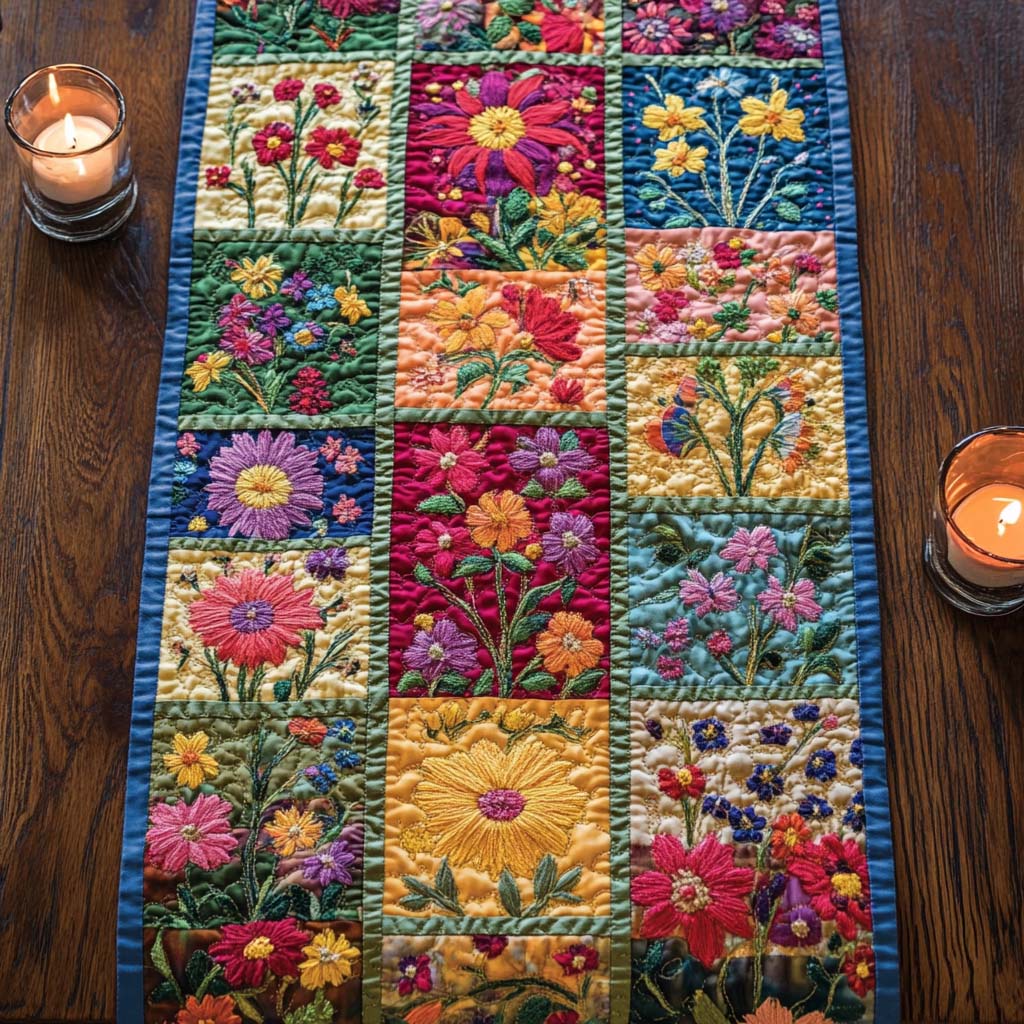 Petal Dance Quilted Table Runner NCU0NNT1856