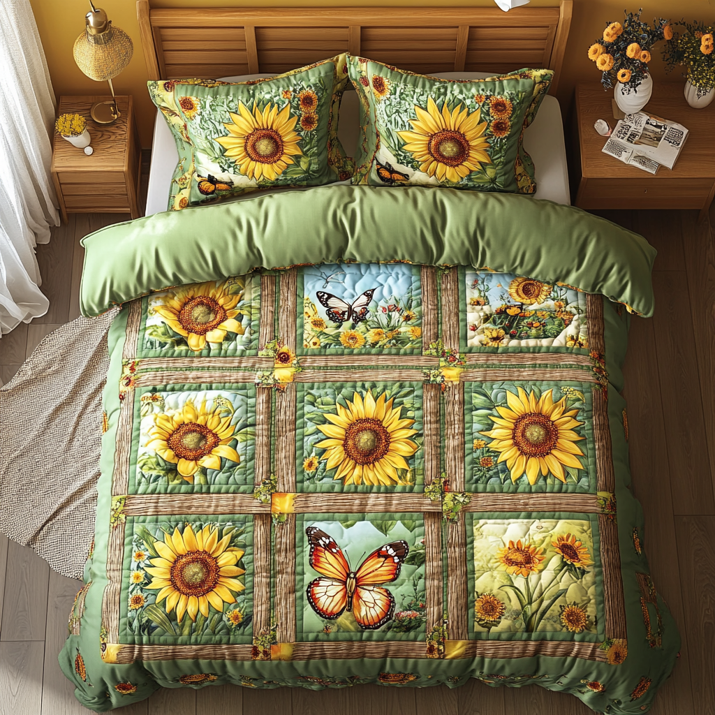 Petal Dream 3-Piece Quilted Bedding Set NCU0DDK481