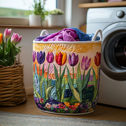 Petal Fields Quilted Laundry Basket NCU0DV737