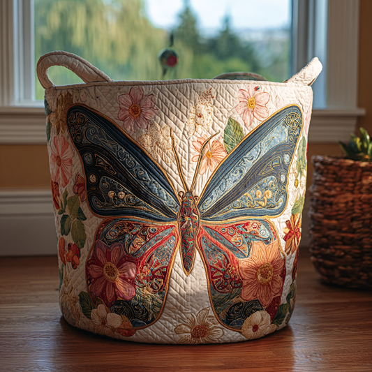 Petal Flutter Quilted Laundry Basket NCU0PVL423