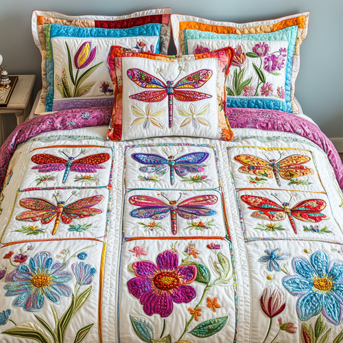 Petal Garden 3-Piece Quilted Bedding Set NCU0NVH178