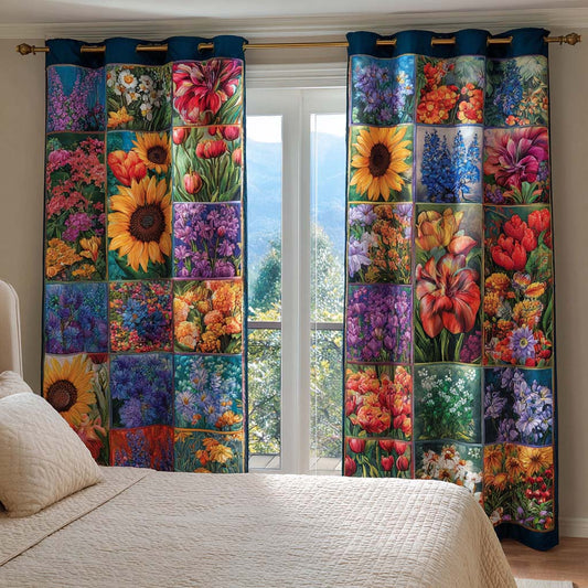 Petal Glow Quilted Curtains NCU0NXD931