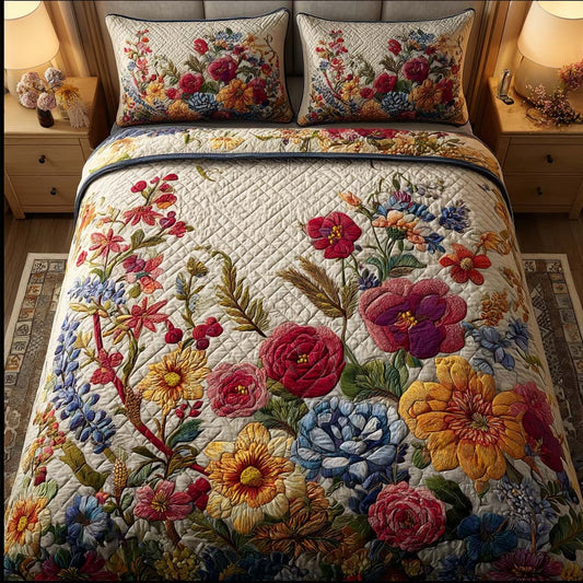 Petal Grace 3-Piece Quilted Bedding Set NCU0DQQ0271