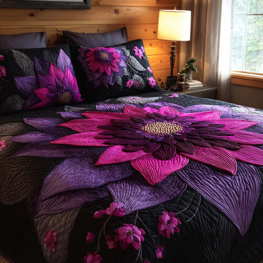 Petal Harmony 3-Piece Quilted Bedding Set NCU0NNT2534