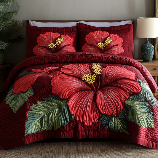 Petal Harmony 3-Piece Quilted Bedding Set NCU0NVH427