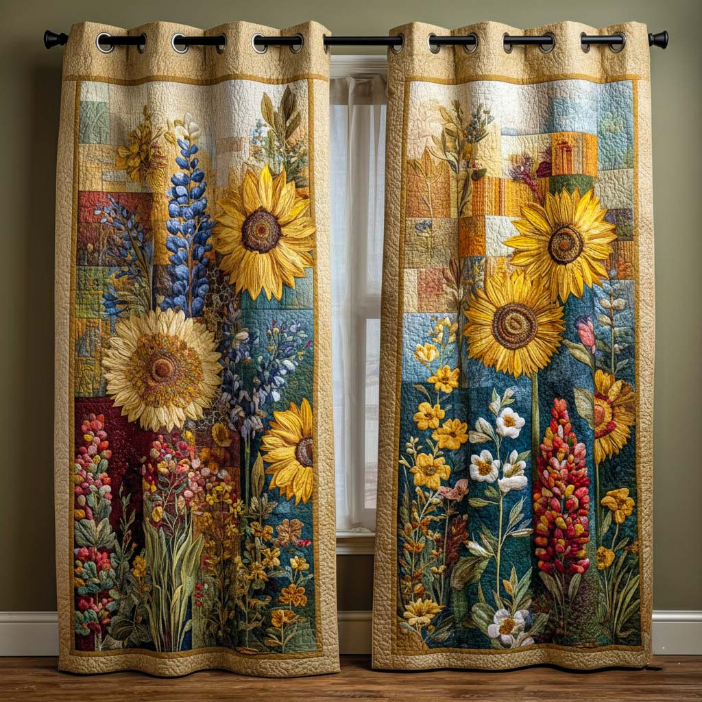 Petal Harmony Quilted Curtains NCU0NNT2444