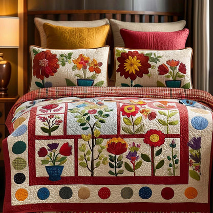 Petal Haven 3-Piece Quilted Bedding Set NCU0NNT2535