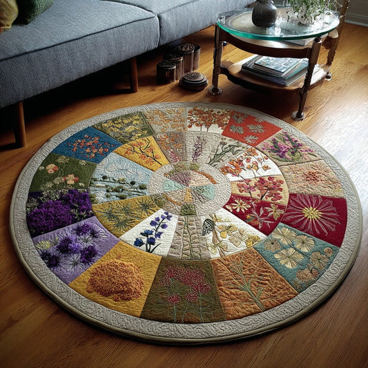Petal Mandala Quilted Round Mat NCU0PTT651