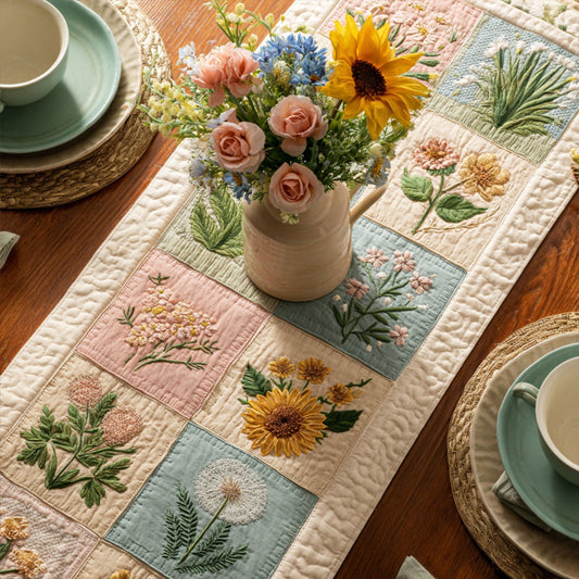 Petal Mosaic Quilted Table Runner NCU0PTT670