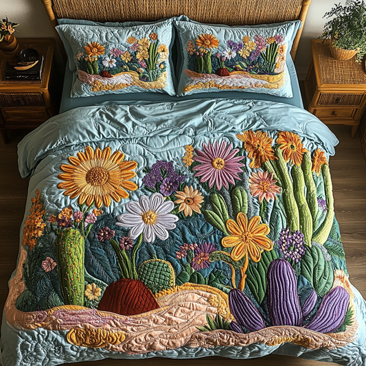 Petal Paradise 3-Piece Quilted Bedding Set NCU0NVH263
