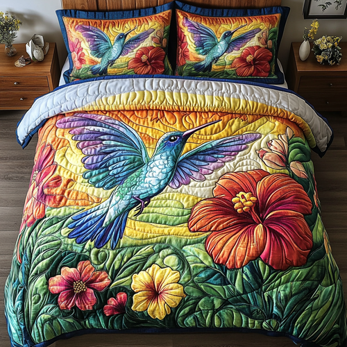 Petal Perfection 3-Piece Quilted Bedding Set NCU0NVH200