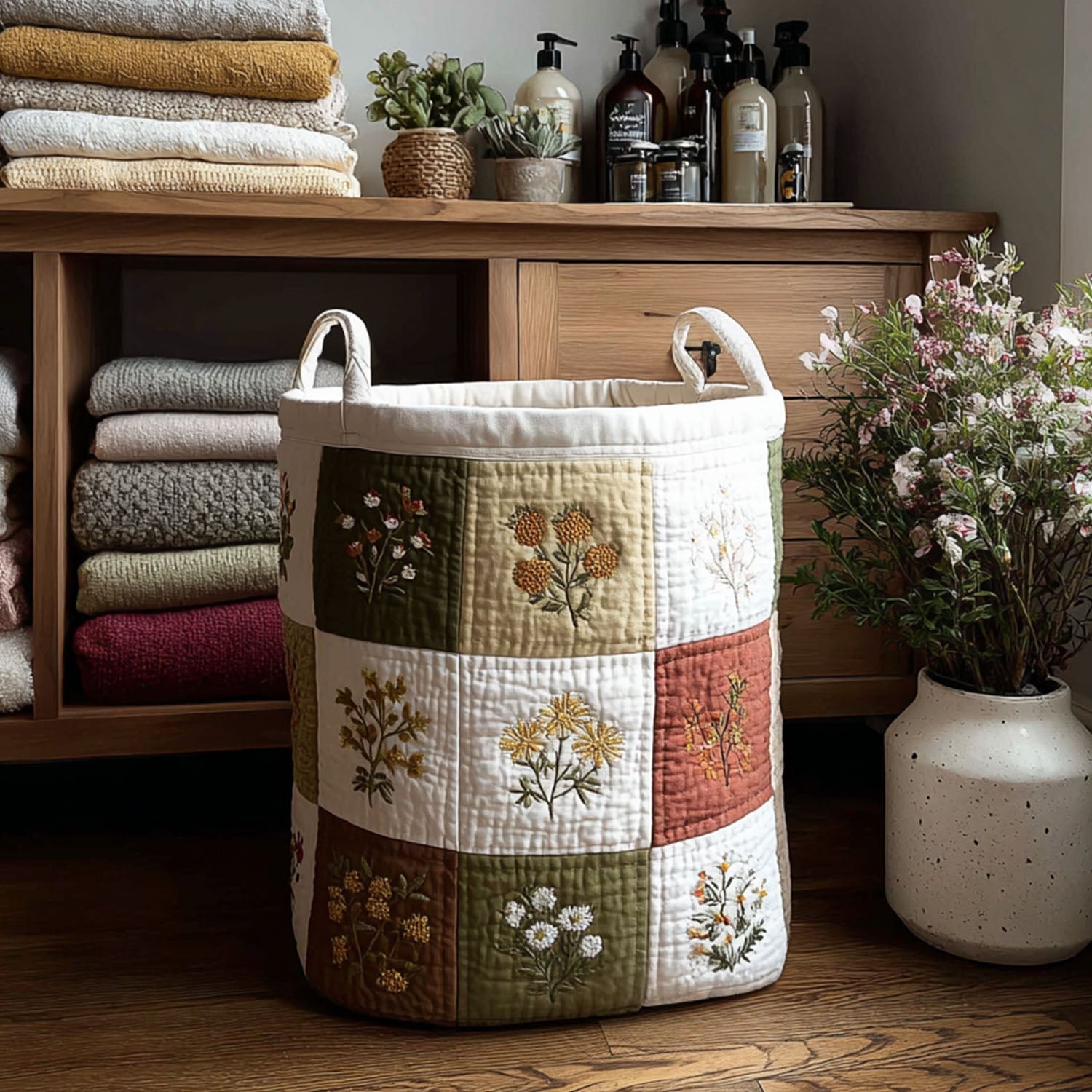 Petal Prism Quilted Laundry Basket NCU0PTT750
