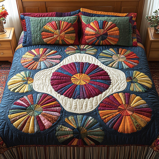 Petal Radiance 3-Piece Quilted Bedding Set NCU0NTD1206