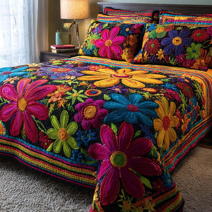Petal Serene 3-Piece Quilted Bedding Set NCU0NNT2536