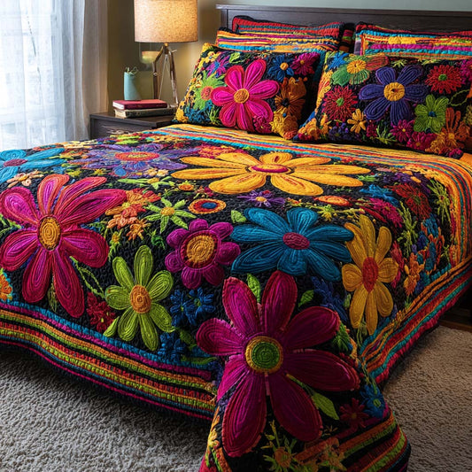 Petal Serene 3-Piece Quilted Bedding Set NCU0NNT2536