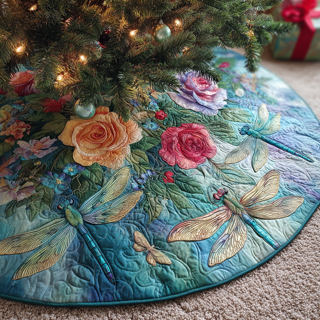 Petal Spirit Christmas Quilted Tree Skirt NCU0PVL758