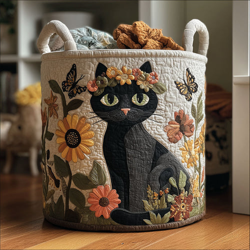 Petal and Purr Quilted Laundry Basket NCU0PTT2096