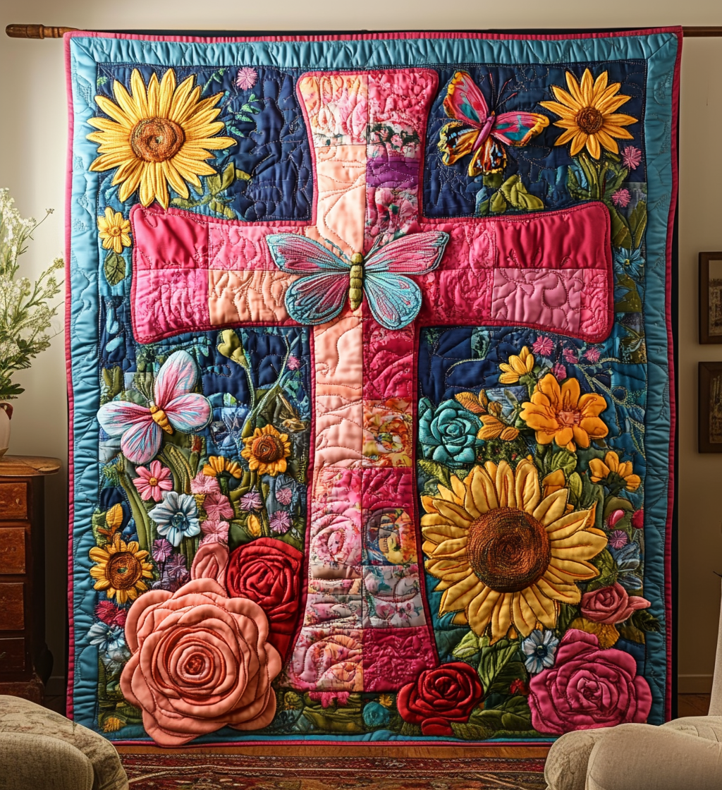 Petals of Prayer Quilted Blanket NCU0DV970