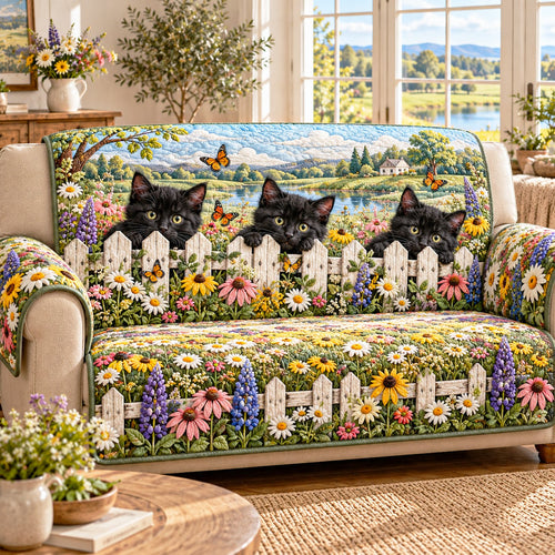 Picket Fence Quilted Sofa Cover NCU0NTD2408