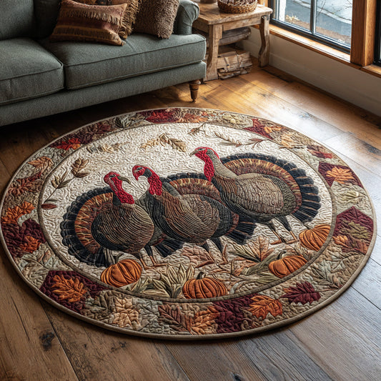 Pilgrim Feast Quilted Round Mat NCU0DV1054