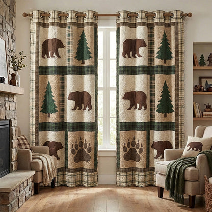 Pine Bear Cabin Curtains NCU0NTV936