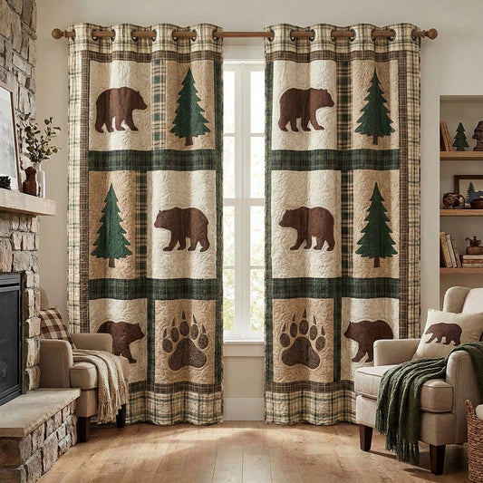 Pine Bear Cabin Curtains NCU0NTV936