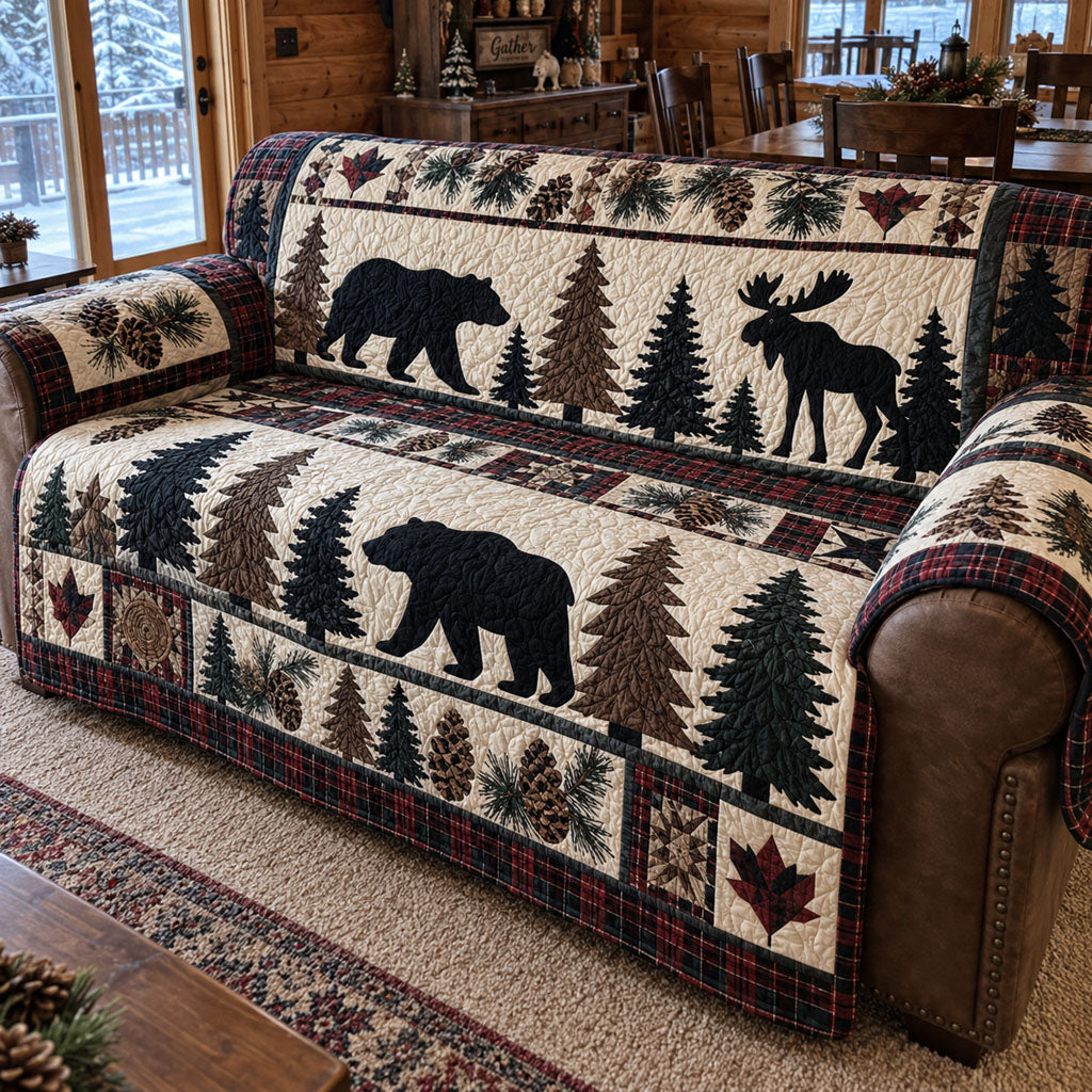 Pine Forest Heritage Quilted Sofa Cover NCU0PTT3443