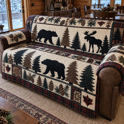 Pine Forest Heritage Quilted Sofa Cover NCU0PTT3443