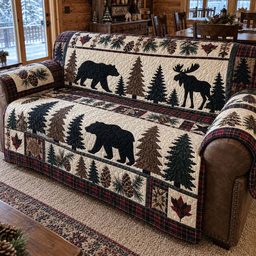 Pine Forest Heritage Quilted Sofa Cover NCU0PTT3443