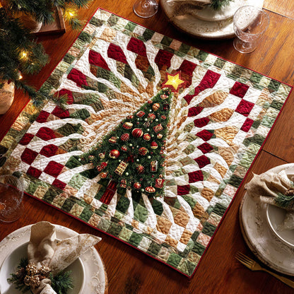 Pine Glow Quilted Table Topper NCU0NTD216