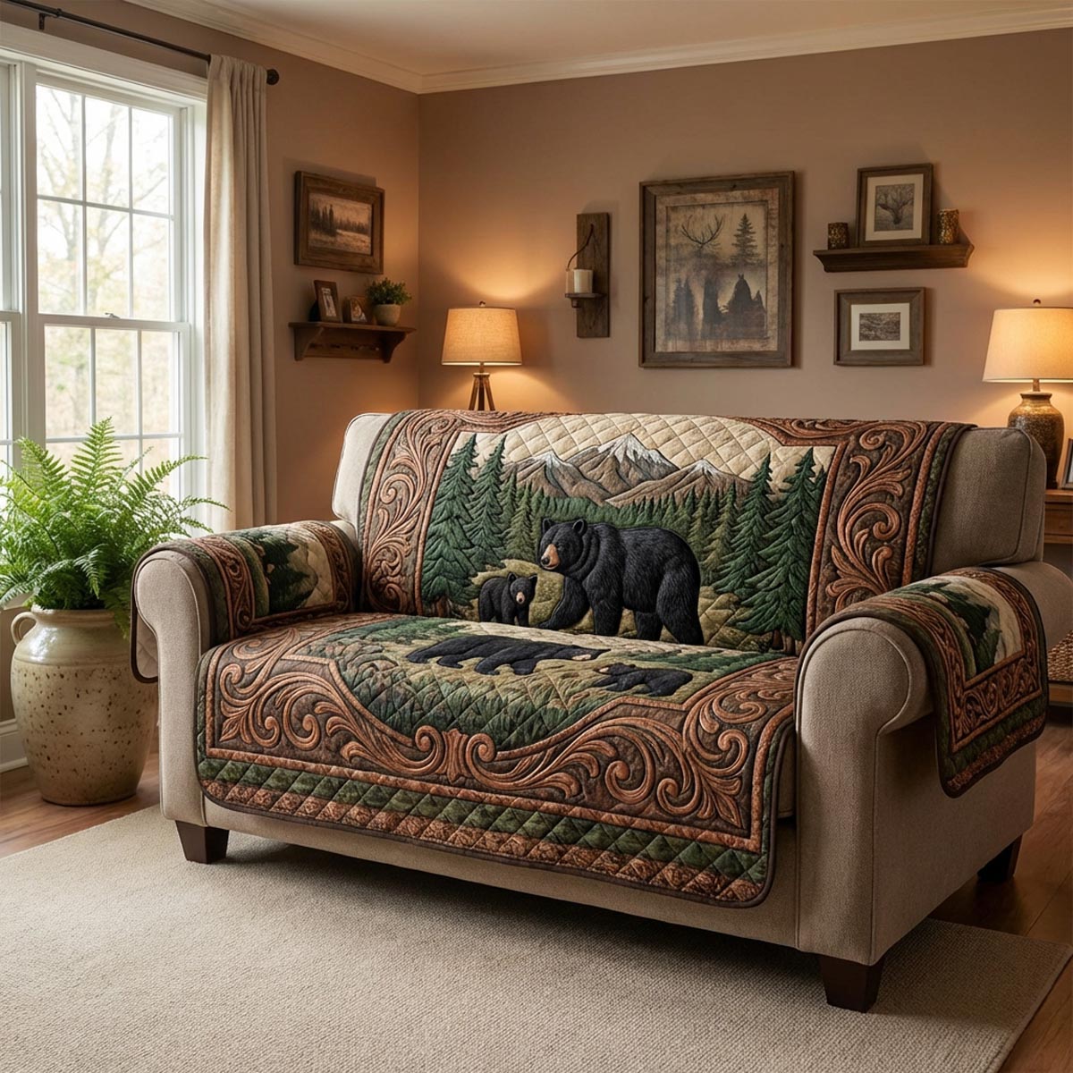 Pine Haven Quilted Sofa Cover NCU0DV2028
