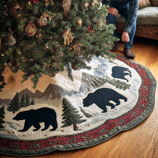 Pine Hollow Bear Christmas Quilted Tree Skirt NCU0NTD945