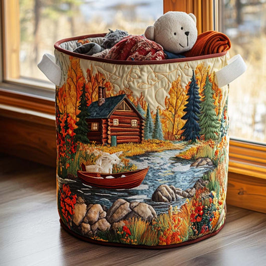 Pine Retreat Quilted Laundry Basket NCU0NNT1607