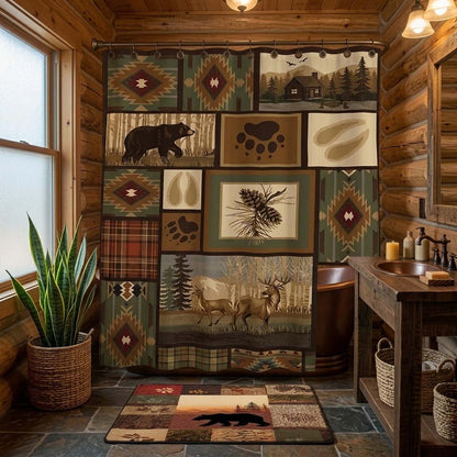 Pine Ridge Mosaic Shower Curtain NCU0DQQ0671