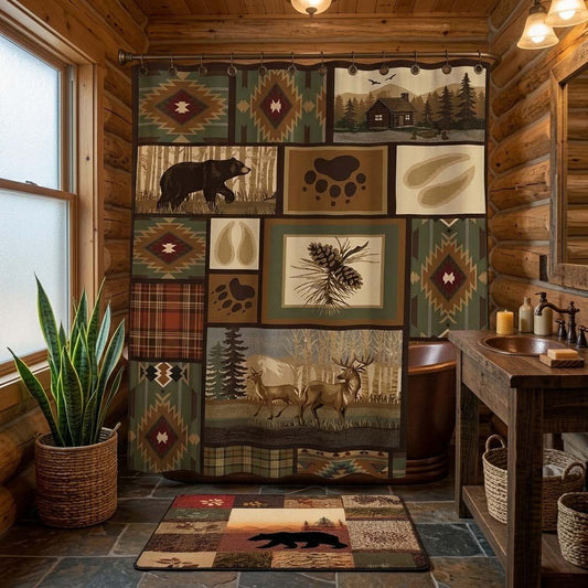 Pine Ridge Mosaic Shower Curtain NCU0DQQ0671